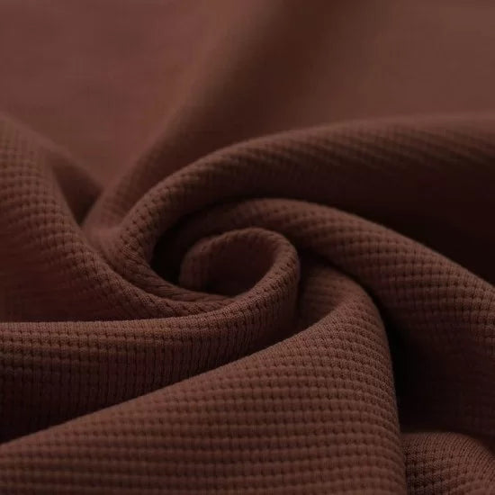 Cotton Waffle Knit - Light Brown