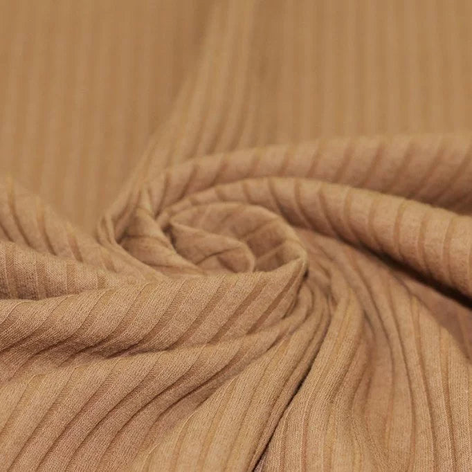 Wide Drop-Needle Rib Knit - Camel