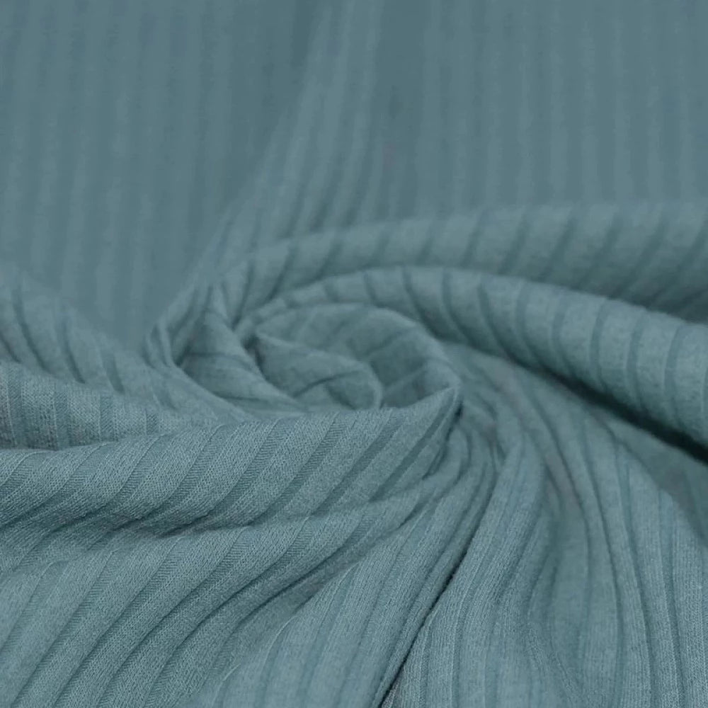 Wide Drop-Needle Rib Knit - Old Green