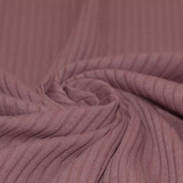 Wide Drop-Needle Rib Knit - Old Mauve - Thread Count Fabrics