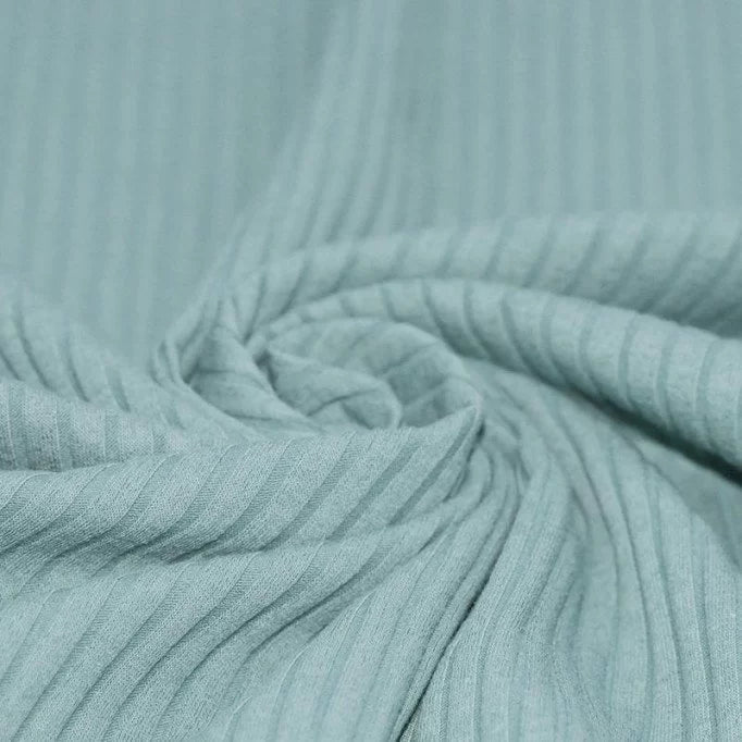 Wide Drop-Needle Rib Knit - Sea Green