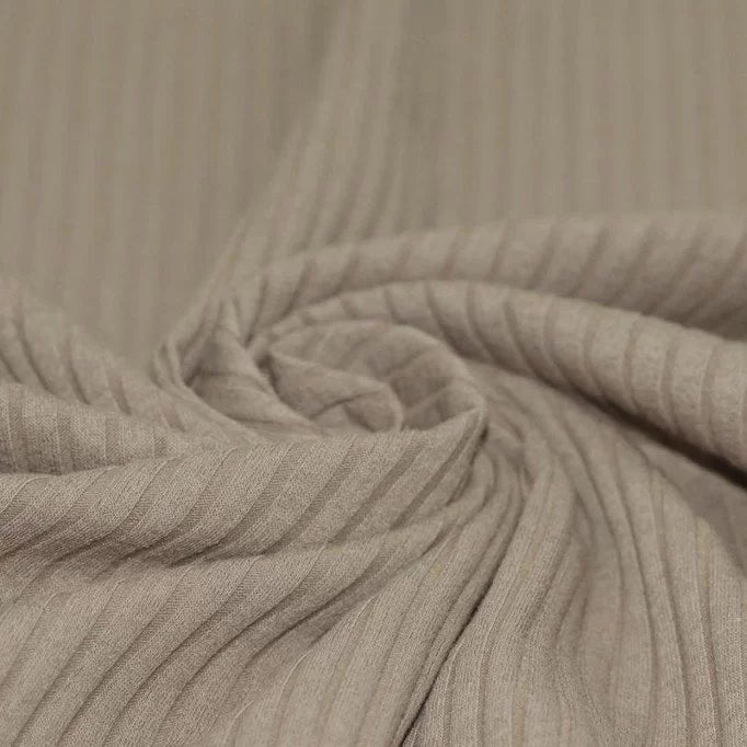 Wide Drop-Needle Rib Knit - Taupe