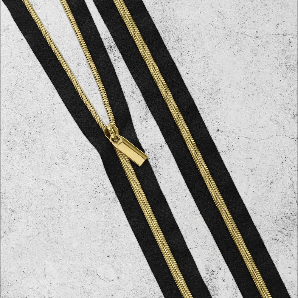 Zipper By The Yard Teeth #3 - Black Tape