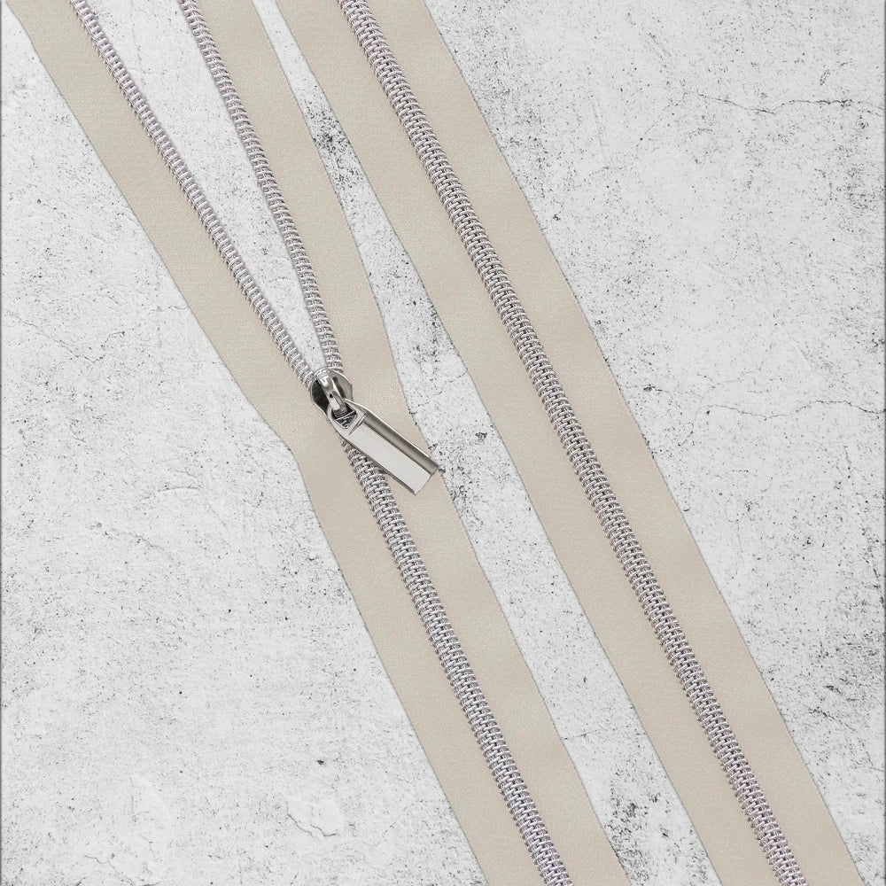 Zipper By The Yard Teeth #5 - Beige Tape