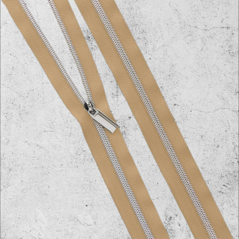 Zipper By The Yard Teeth #3 - Natural Tape