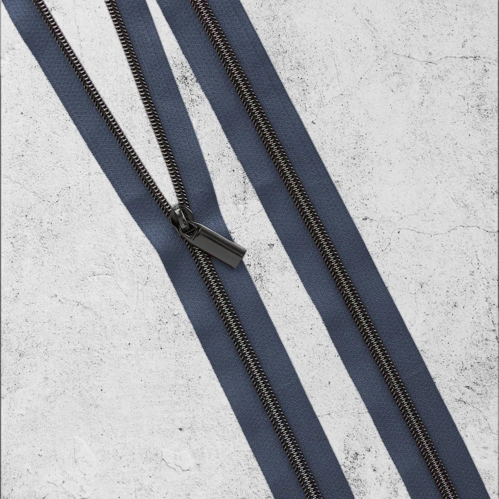 Zipper By The Yard Teeth #5 - Navy Tape