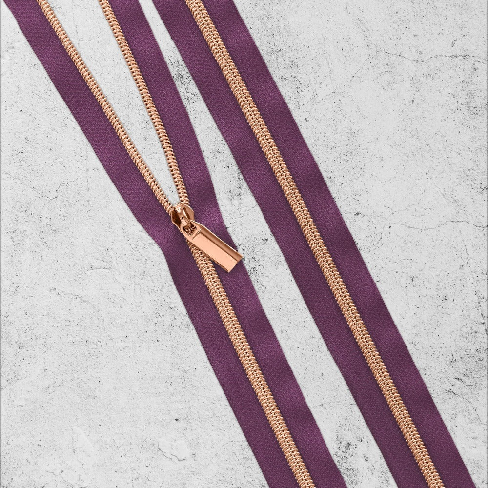 Zipper By The Yard Teeth #5 - Purple Tape