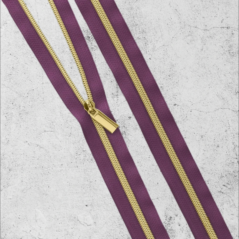 Zipper By The Yard Teeth #5 - Purple Tape