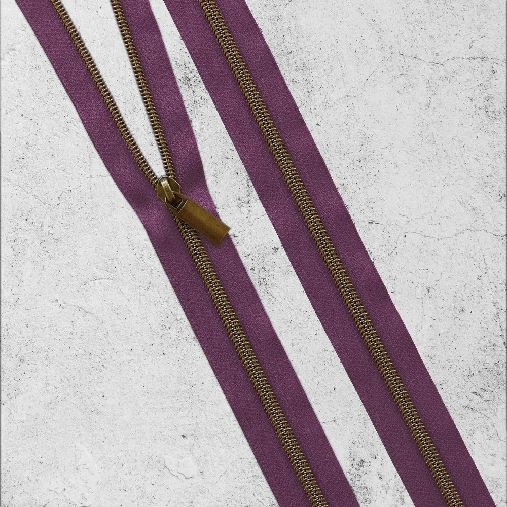 Zipper By The Yard Teeth #5 - Purple Tape