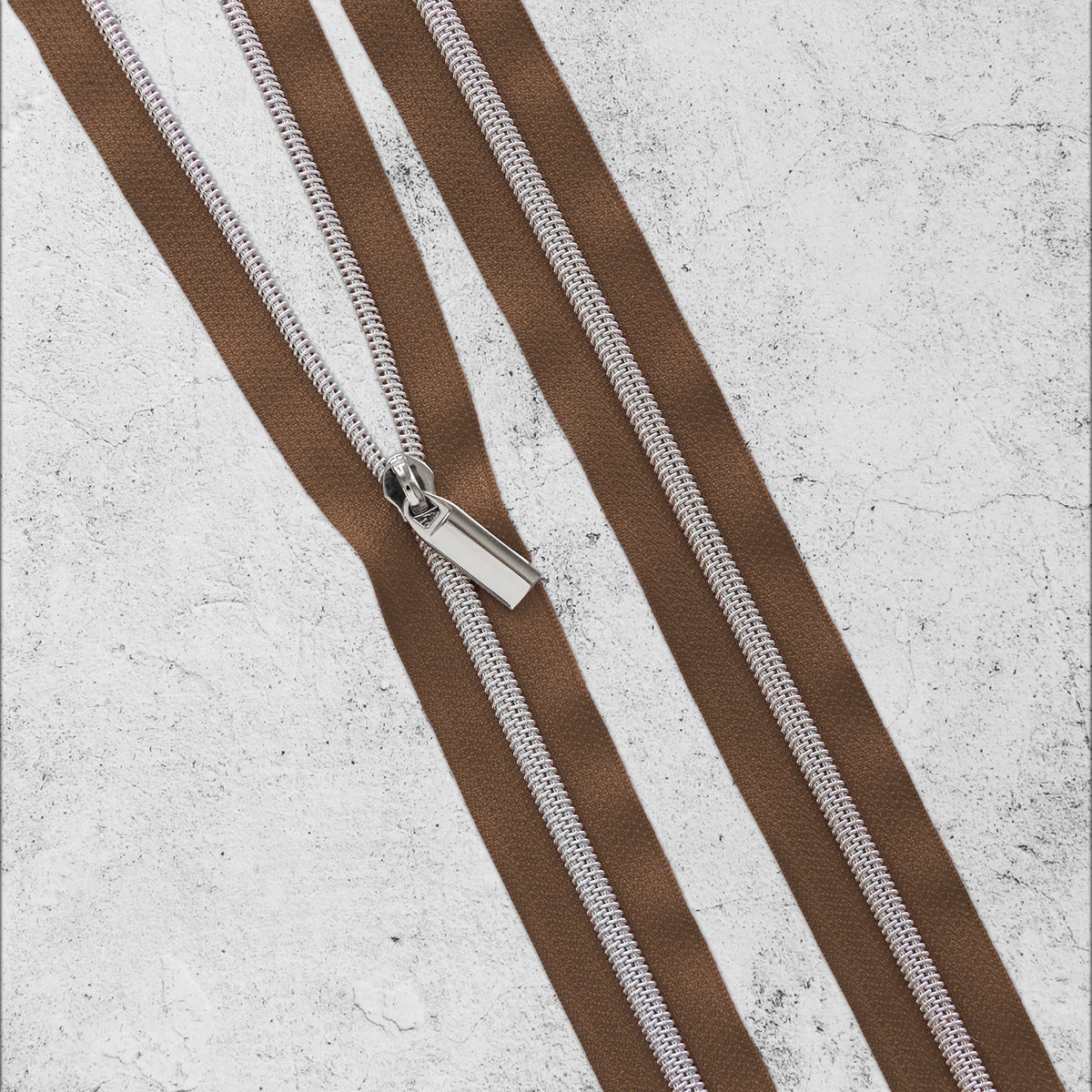 Zipper By The Yard Teeth #5 - Brown Tape