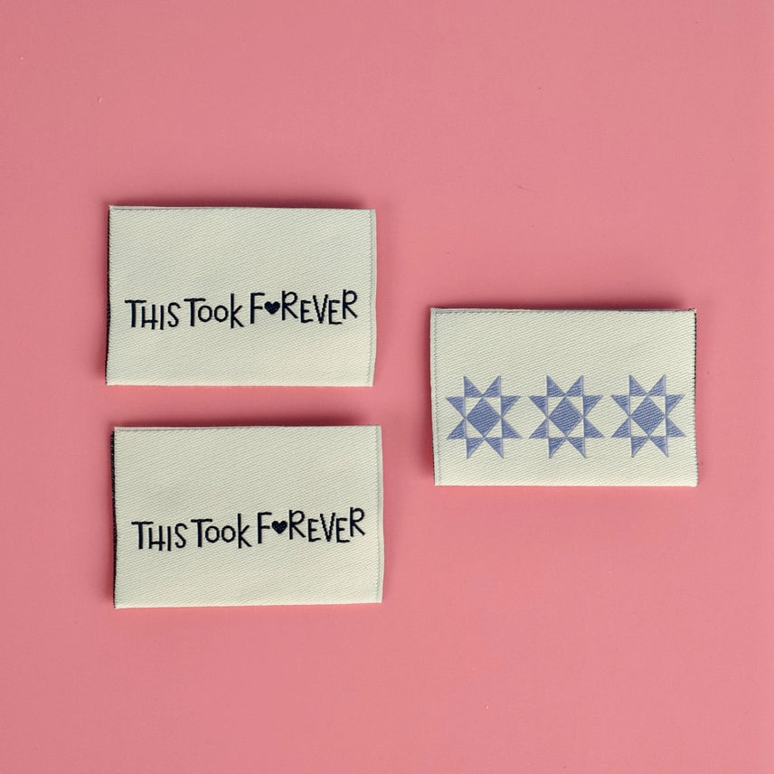 Woven Garment Labels 3-Pack - This Took Forever