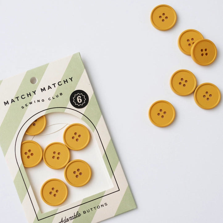 Mustard 7/8" Retro Buttons