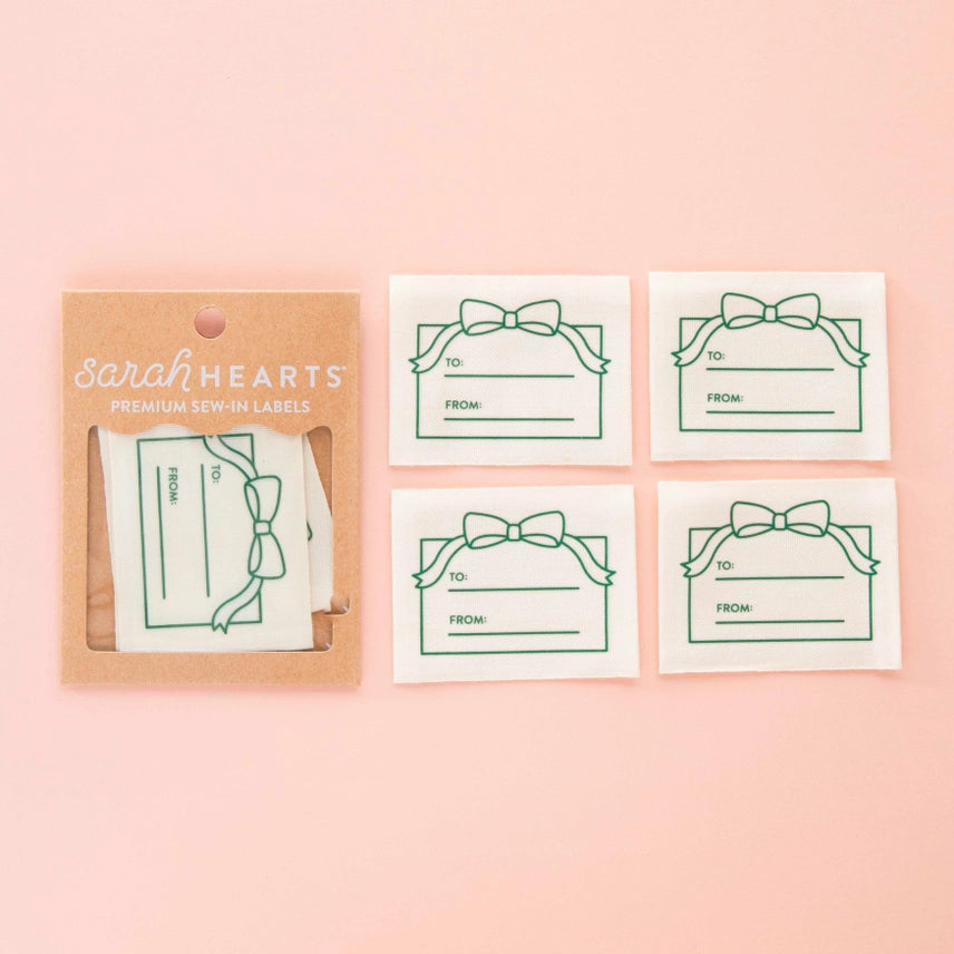 Woven Garment Labels 4-Pack - To: from: Gift Organic Cotton Write in