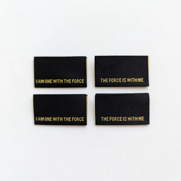 Woven Garment Labels 4-Pack - I am One With the Force - Thread Count ...