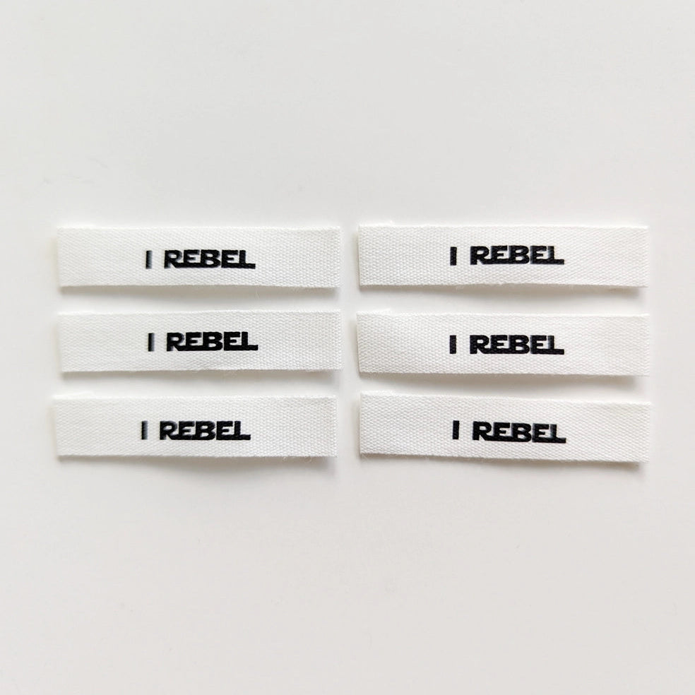 Woven Garment Labels 6-Pack - I Rebel