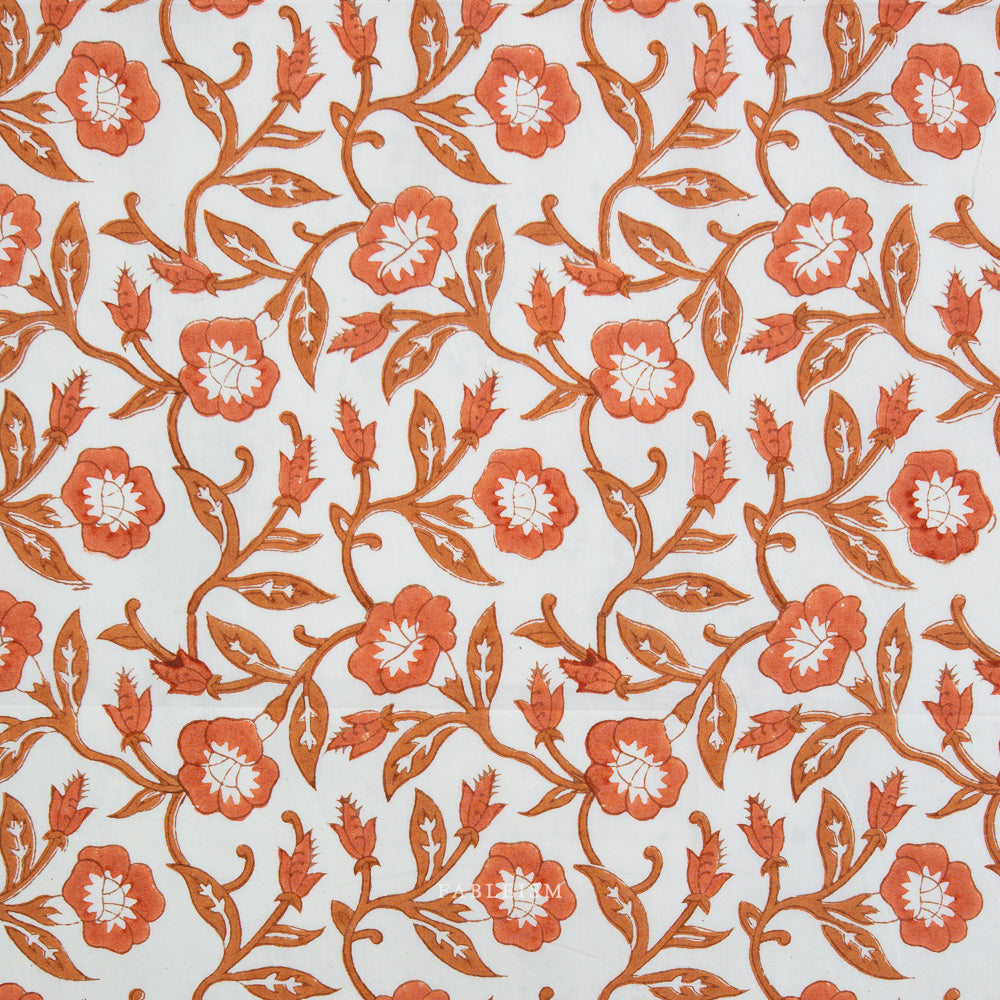 Indian Block Prints - Cottage - Trumpet Vines Sienna