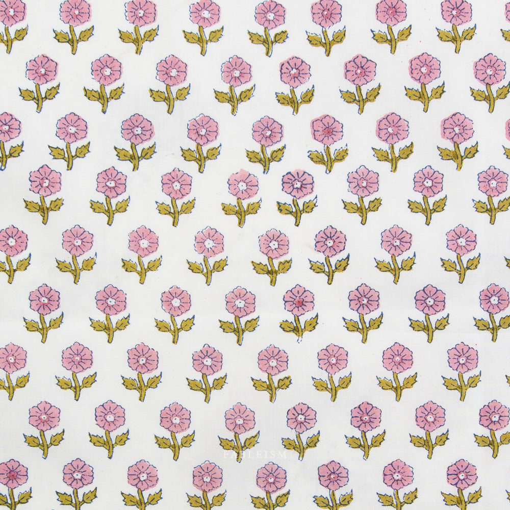 Indian Block Prints - Cottage - Flowering Pink