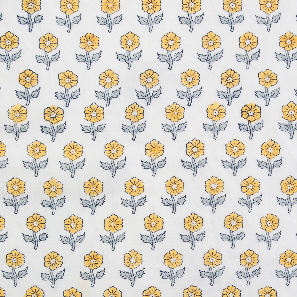 Indian Block Prints - Cottage - Flowering Yellow