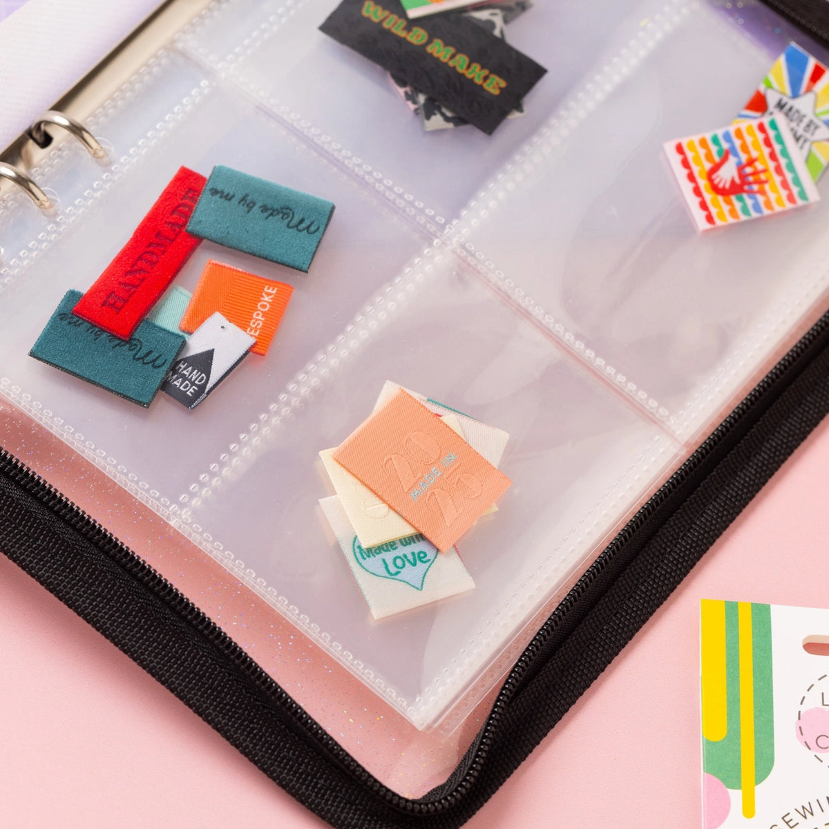 Label Stash Folder - Black - Sewing Label Storage