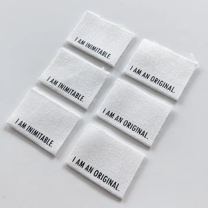 Woven Garment Labels 6-Pack - I Am Inimitable / I Am An Original
