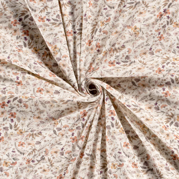 Flowers and Leaves | Ribbed Knit