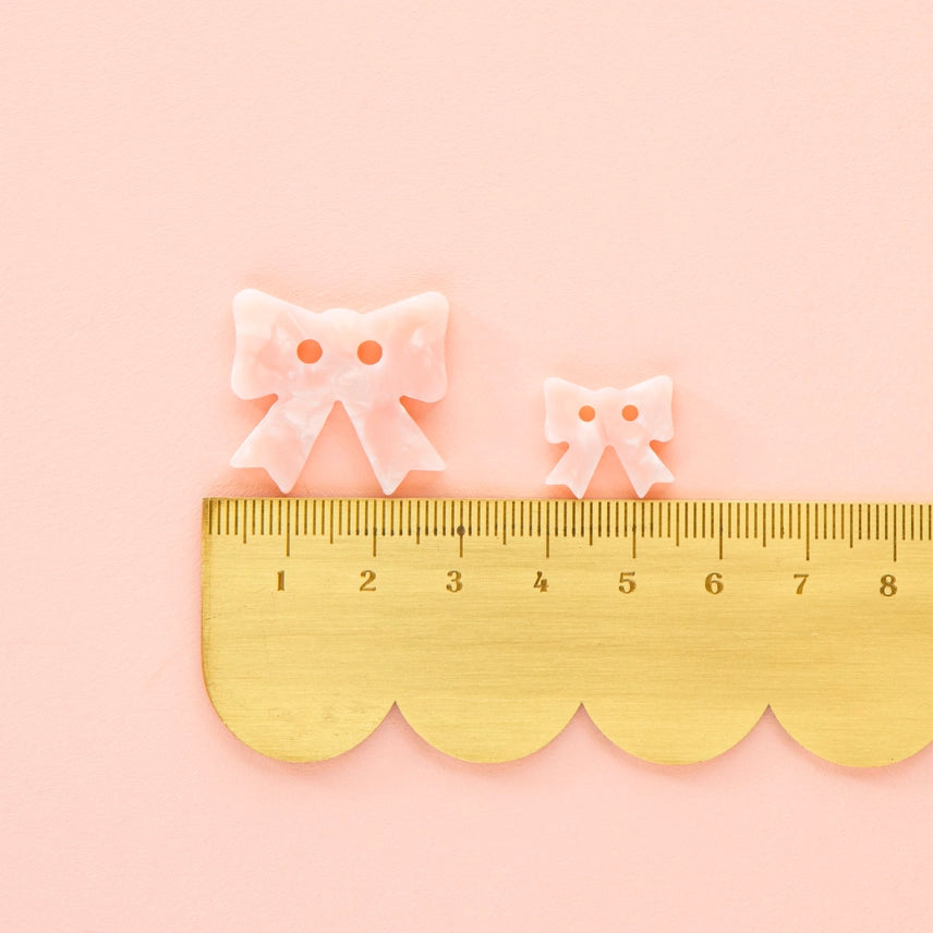 Small Pink Bow Buttons 5/8"
