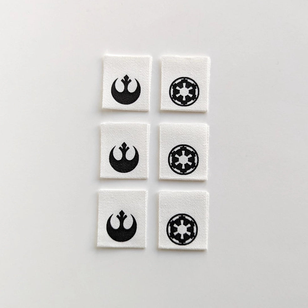 Woven Garment Labels 6-Pack - Rebel/Empire Symbol