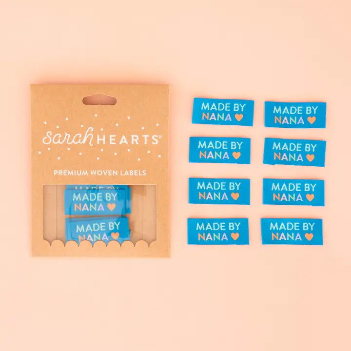 Woven Garment Labels 8-Pack - Made by Nana