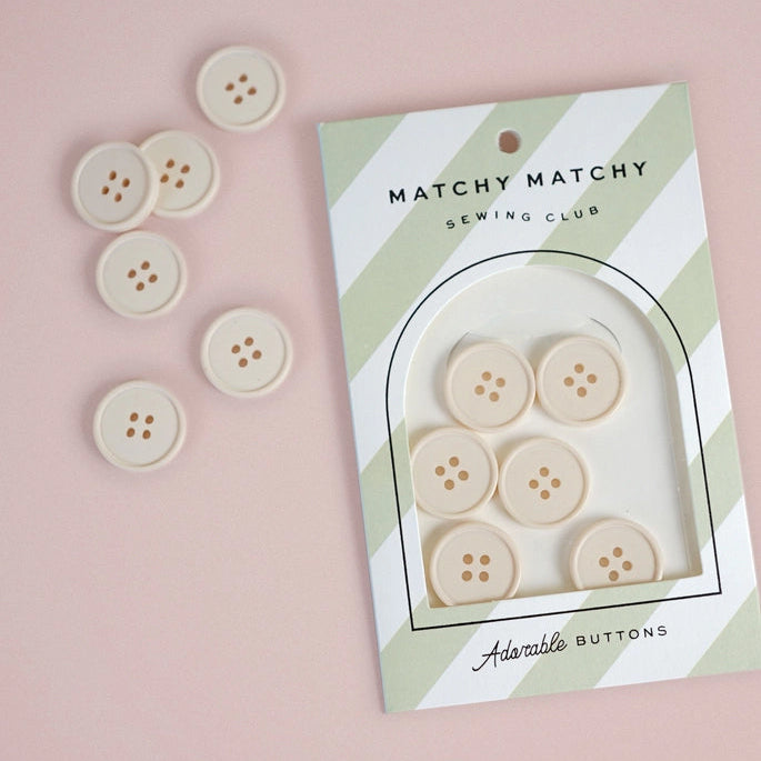 Cream Puff 7/8" Retro Buttons