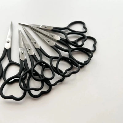 Matte Black Heart Embroidery Scissors