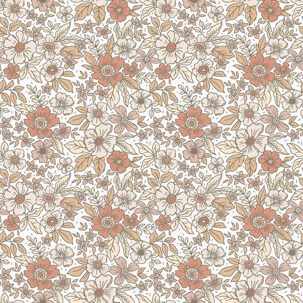 Cotton Poplin - Flowers Beige