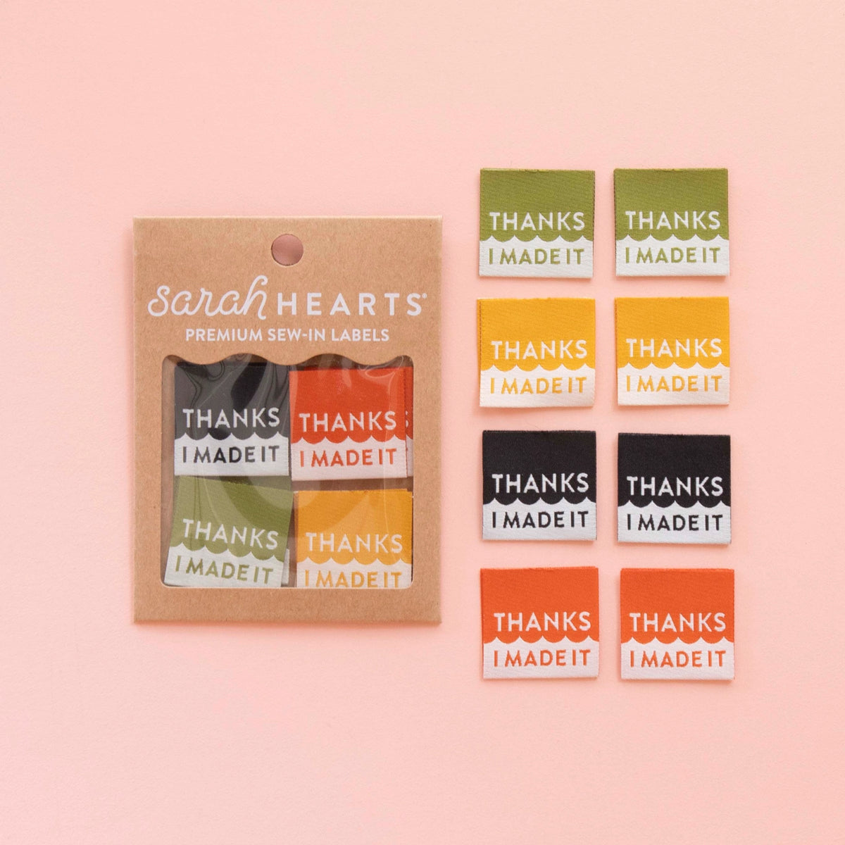 Woven Garment Labels 8-Pack - Thanks I Made It - Multipack