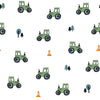 Cotton Poplin - Green Tractors