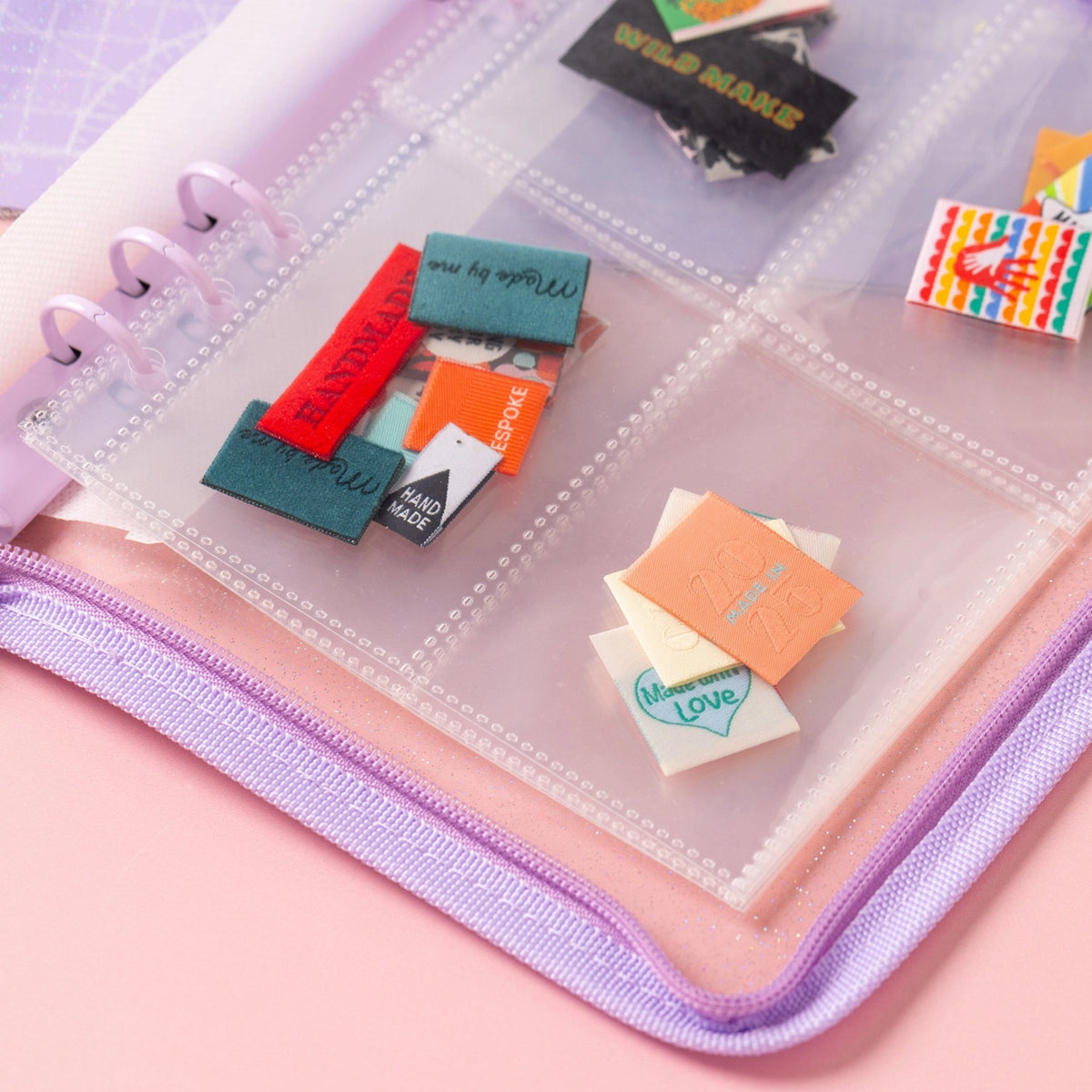 Label Stash Folder - Purple - Sewing Label Storage