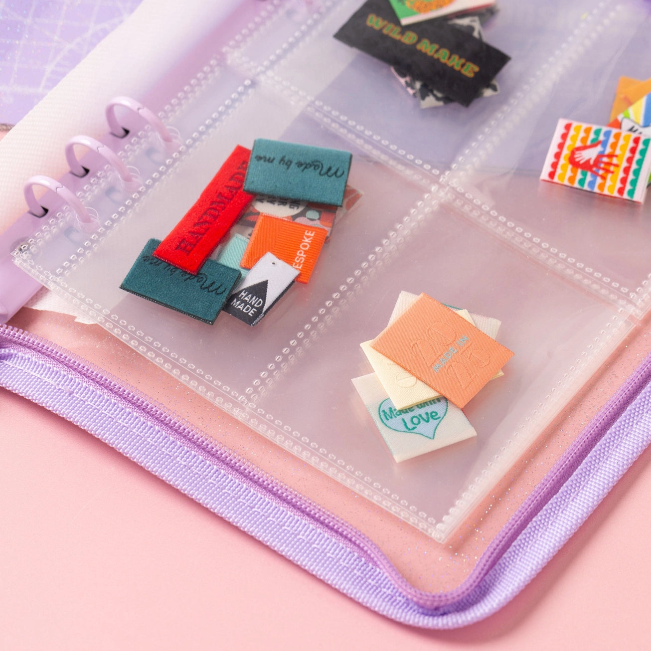 Label Stash Folder - Purple - Sewing Label Storage