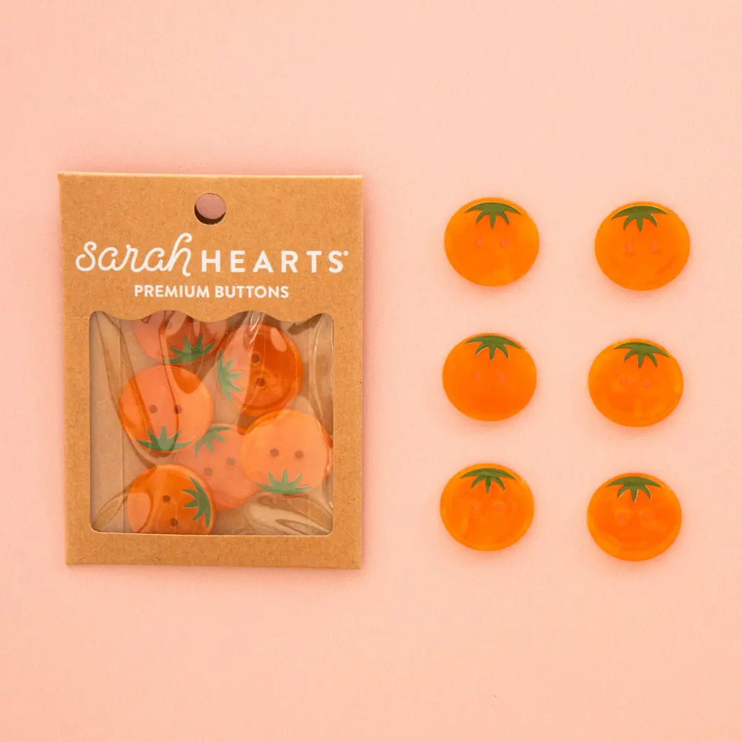 Orange Heirloom Tomato Buttons 1"