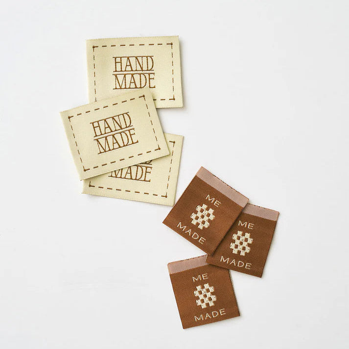 Woven Garment Labels 6-Pack - Handmade Stitched Frame Ginger
