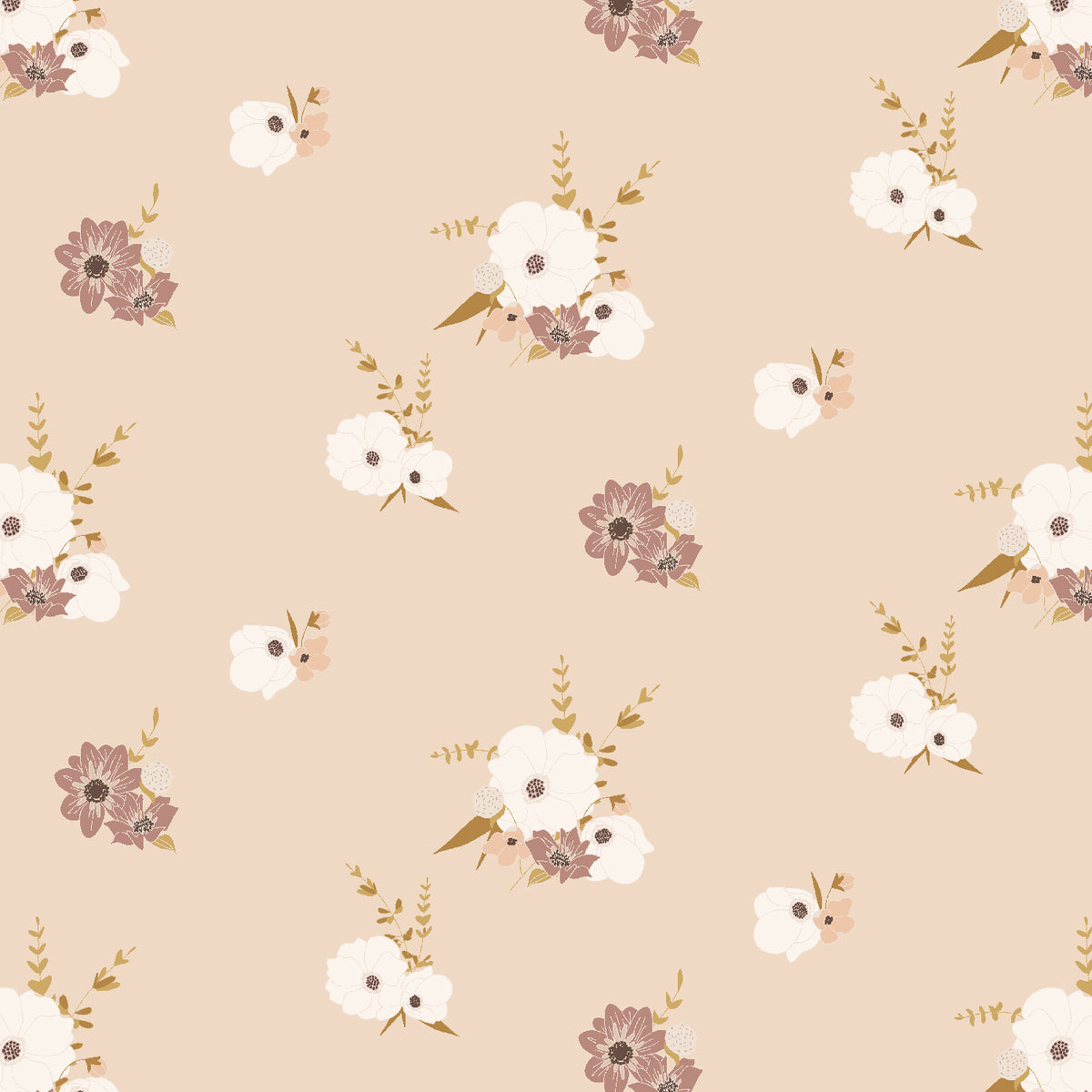 Enchanted Blossoms - Shabby Chic Damask