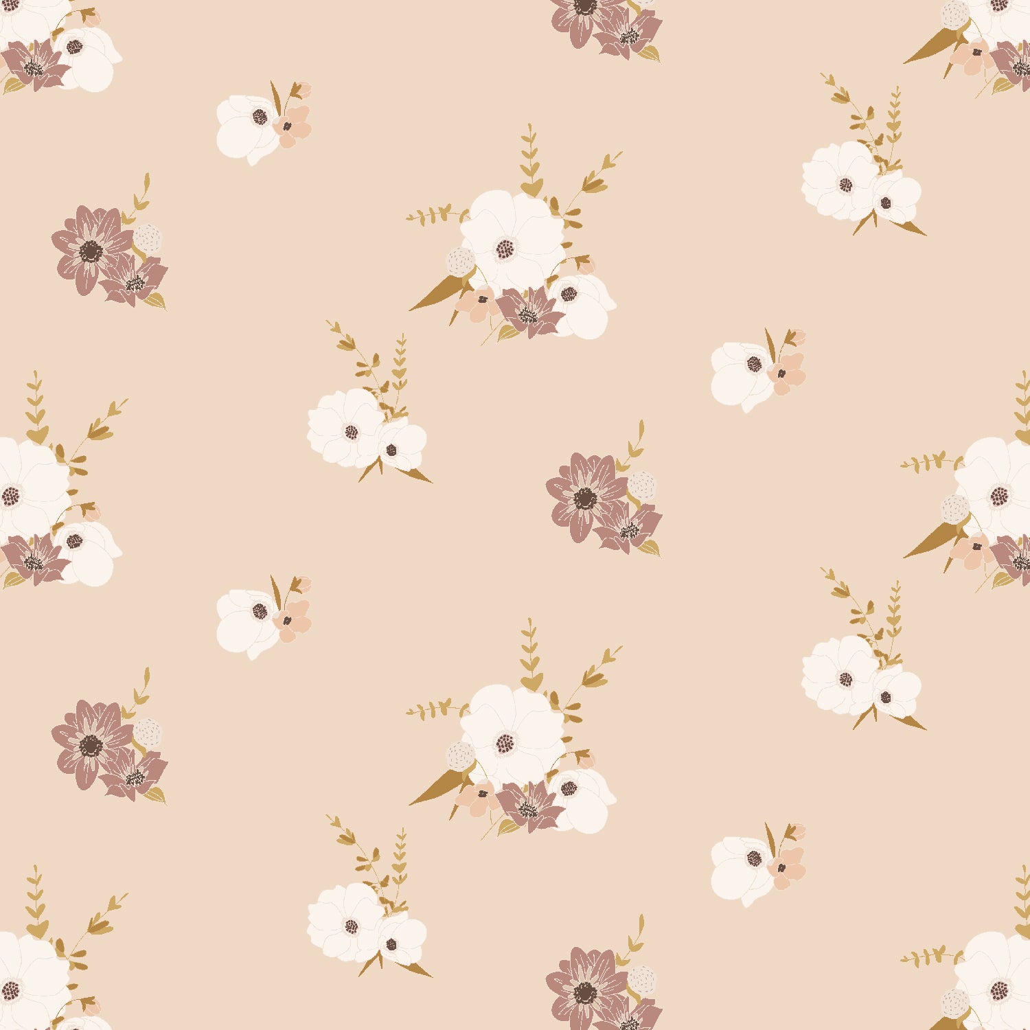 Enchanted Blossoms - Shabby Chic Damask