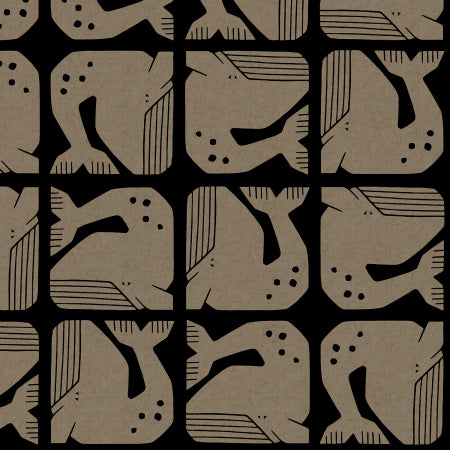By The Seaside - Grumpy Whale Black | Canvas