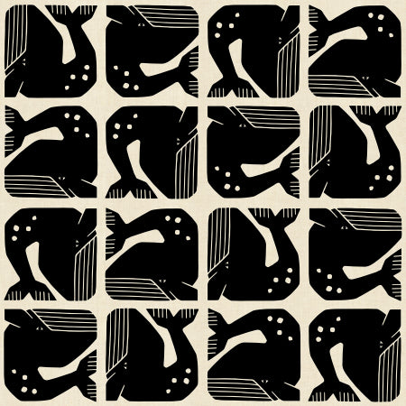By The Seaside - Grumpy Whales Black