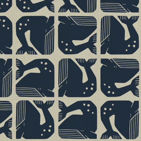 By The Seaside - Grumpy Whales Dark Grey