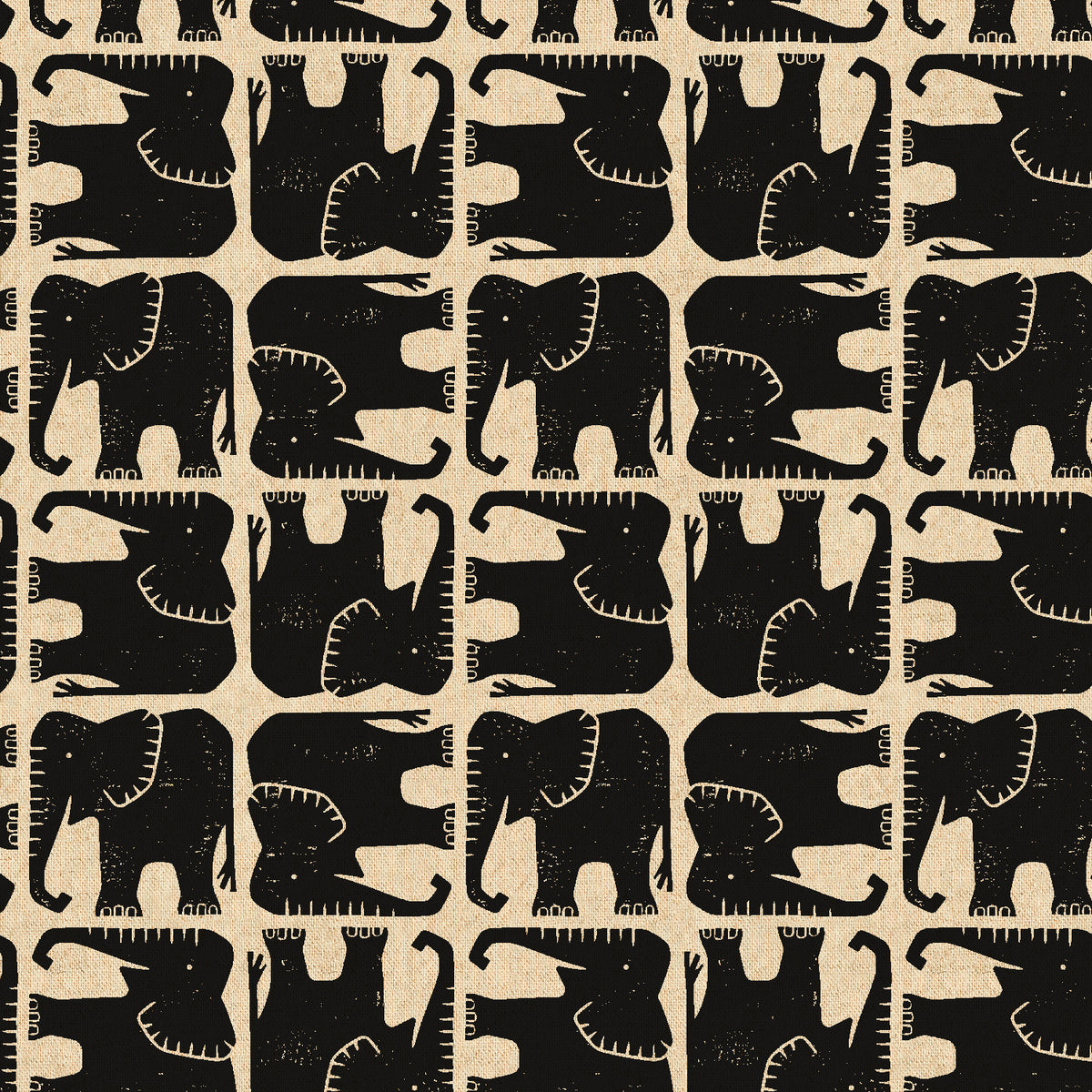 Rising Sun - Jolly Elephant Black | Canvas