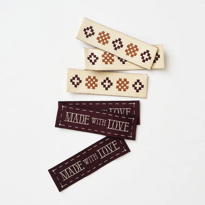 Woven Garment Labels 6-Pack - Made with Love Currant
