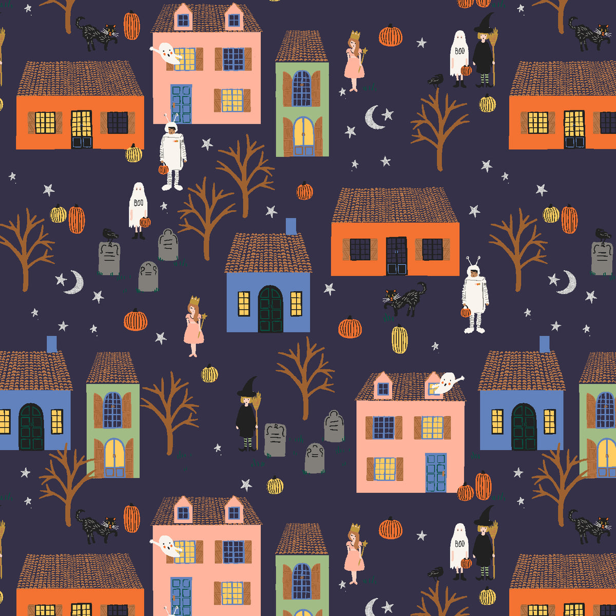 Halloween II - Night - Navy + Metallic Silver