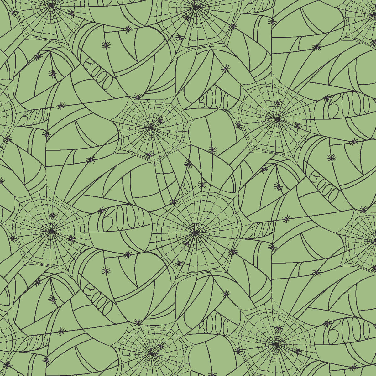 Halloween II - Spiderwebs - Green