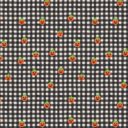 Halloween - Pumpkin Gingham Black