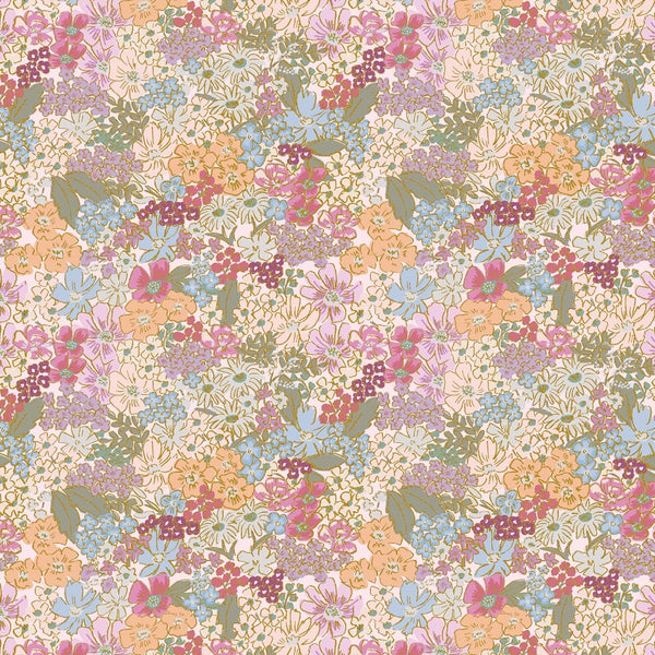 English Rose - Mimi Plum Metallic - Thread Count Fabrics