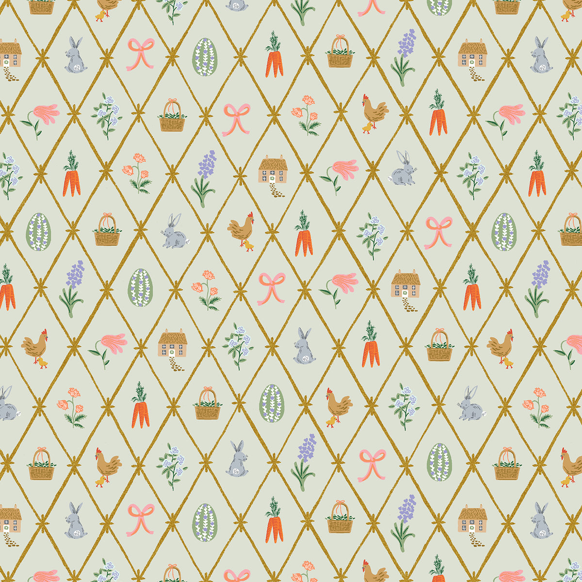 Easter - Easter Lattice - Mint Metallic