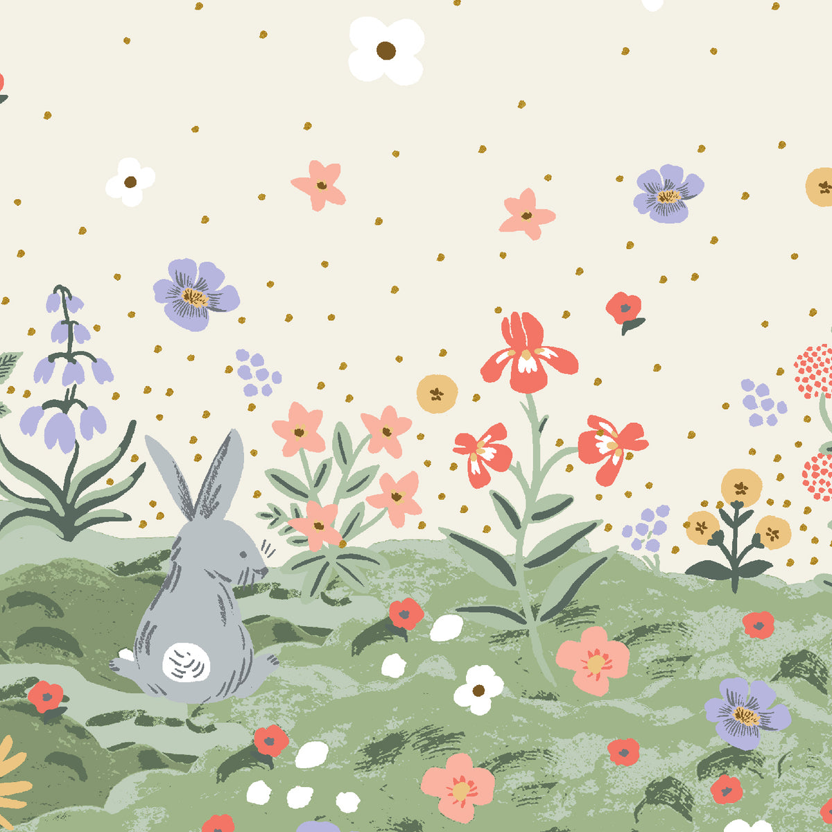 Easter II - Spring Meadow - Cream Metallic